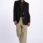 VICKA giacca in tweed lurex con bottoni oro WWBL00838 NERO zadig & voltaire 