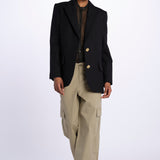 VICKA giacca in tweed lurex con bottoni oro WWBL00838 NERO zadig & voltaire 