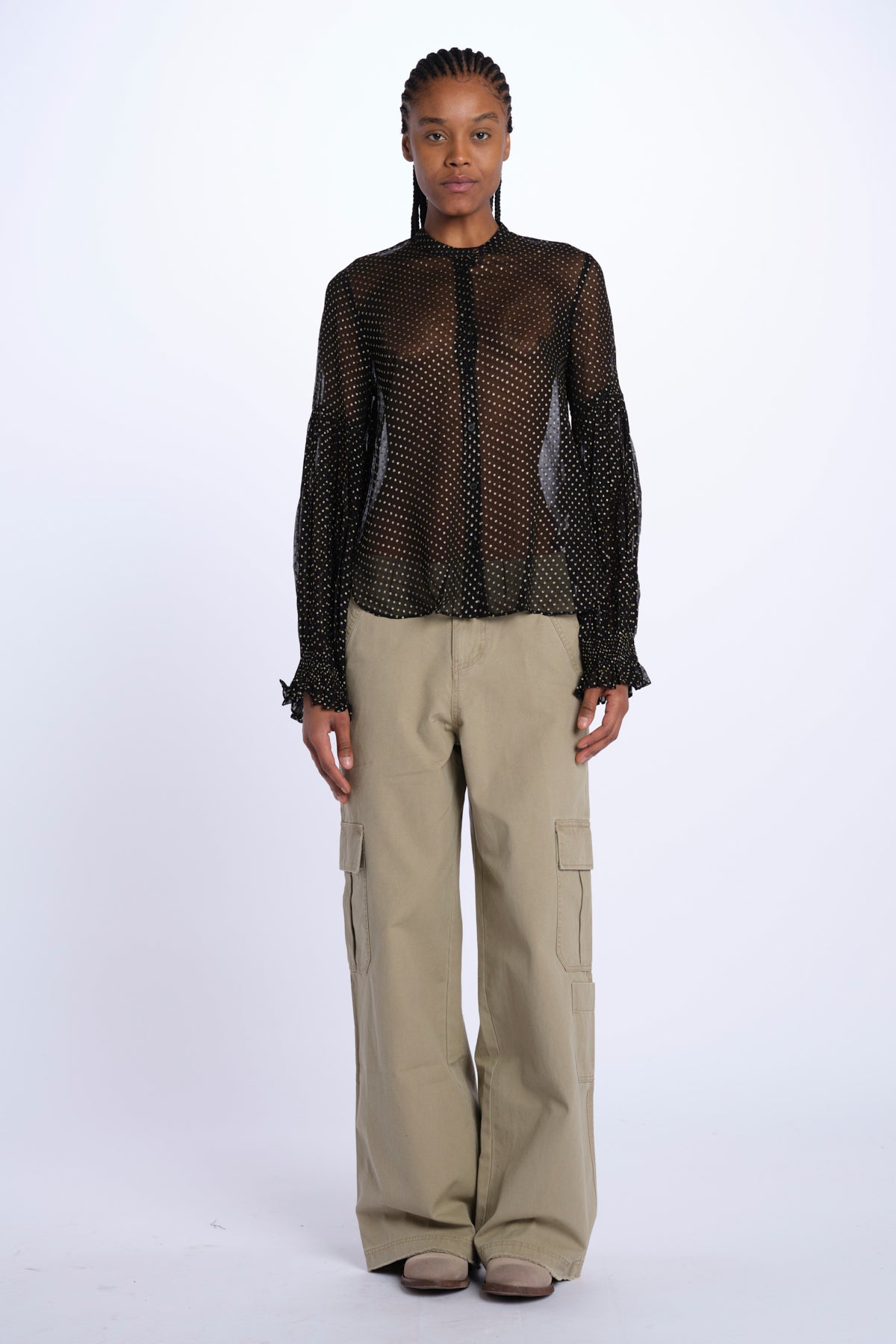 TANDY camicia nera a pois oro WWSH00582 NERO ORO zadig & voltaire 