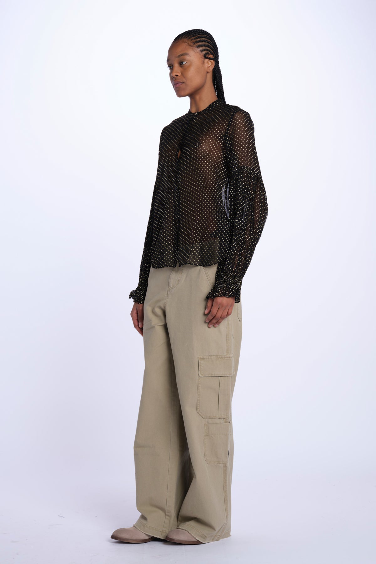 TANDY camicia nera a pois oro WWSH00582 NERO ORO zadig & voltaire 