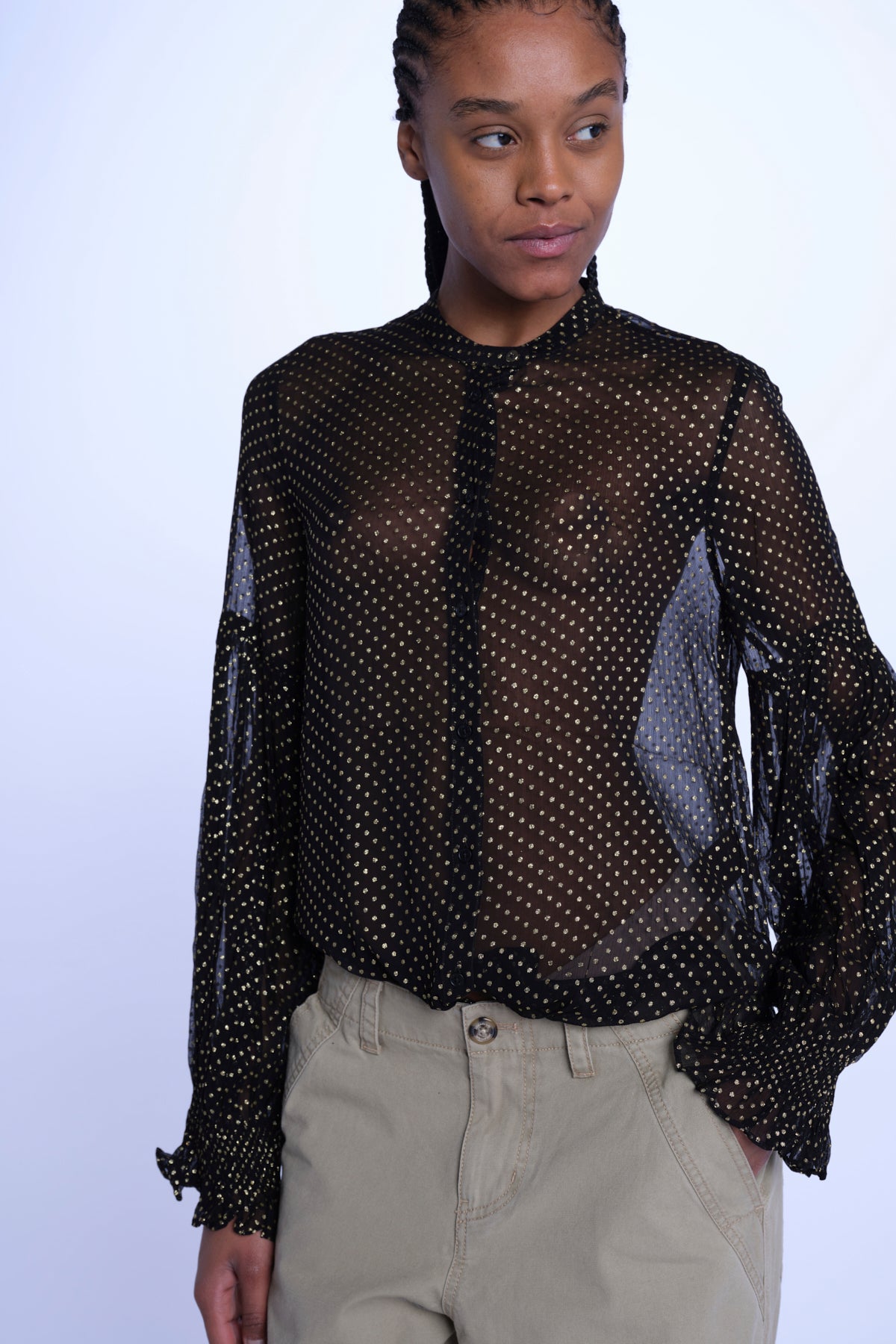 TANDY camicia nera a pois oro WWSH00582 NERO ORO zadig & voltaire 