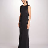 abito lungo in jersey con scollo dietro 3328 BLACK access 