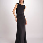 abito lungo in jersey con scollo dietro 3328 BLACK access 