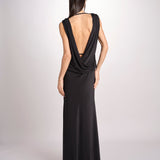 abito lungo in jersey con scollo dietro 3328 BLACK access 