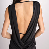 abito lungo in jersey con scollo dietro 3328 BLACK access 