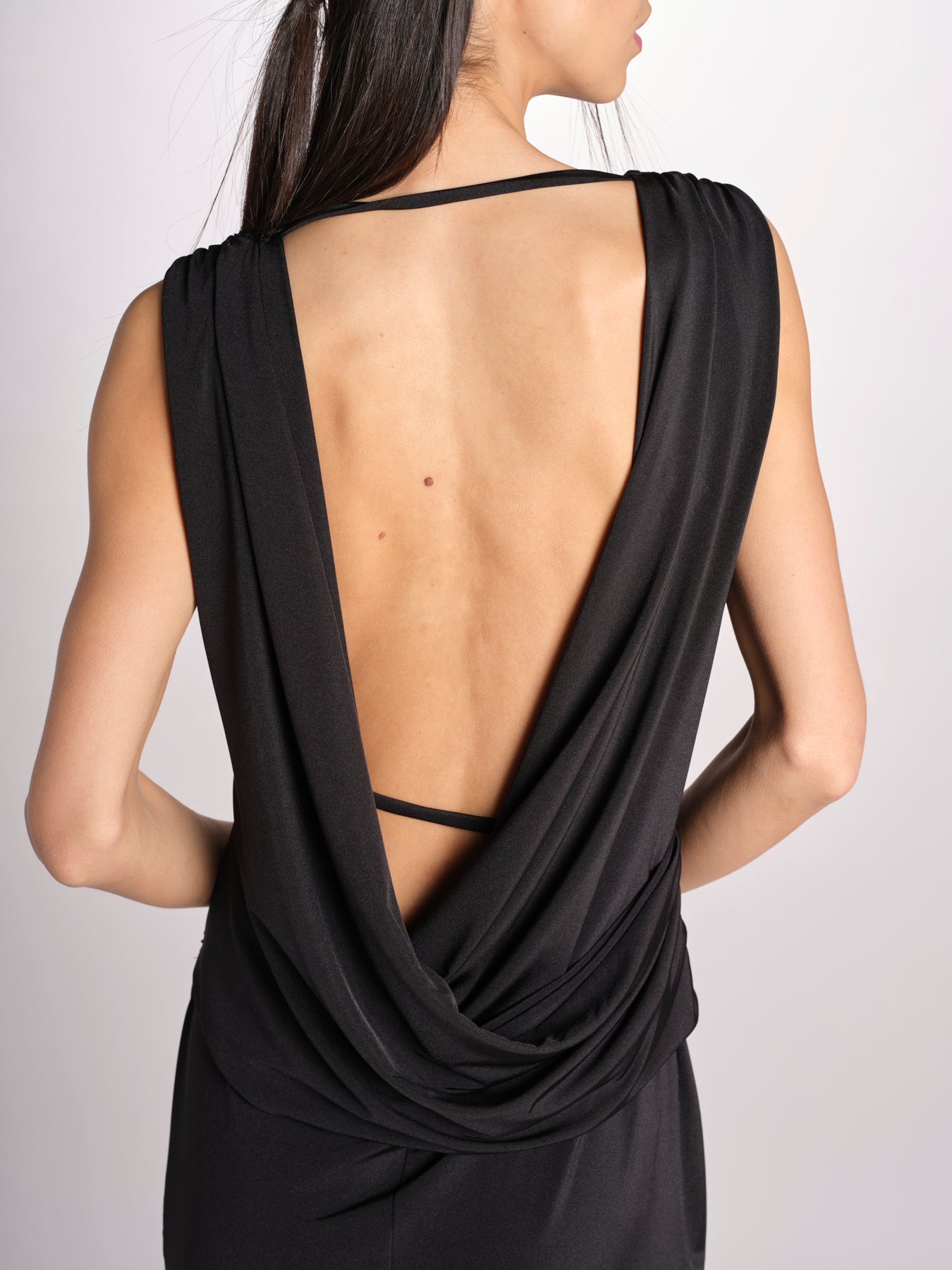 abito lungo in jersey con scollo dietro 3328 BLACK access 