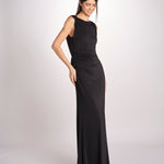abito lungo in jersey con scollo dietro 3328 BLACK access 