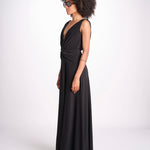 abito lungo in jersey con nodo 3331 NERO access 