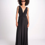 abito lungo in jersey con nodo 3331 NERO access 