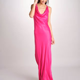 abito lungo liscio spallina 3403 FUXIA access 