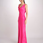 abito lungo liscio spallina 3403 FUXIA access 
