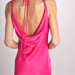 abito lungo liscio spallina 3403 FUXIA access 
