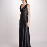 abito lungo liscio spallina 3403 NERO access 