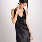 abito lungo liscio spallina 3403 NERO access 
