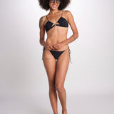 costume due pezzi con spalline sottili KAISS DEEP BLACK amazuìn 