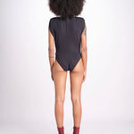 body con scollo profondo senza maniche e spalline imbottite NIKITA DEEP BLACK amazuìn 