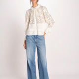 CARIOCA camicia con pizzo e fiori CARIOCA BLOUSE CREAM antik batik 