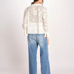 CARIOCA camicia con pizzo e fiori CARIOCA BLOUSE CREAM antik batik 