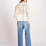 CARIOCA camicia con pizzo e fiori CARIOCA BLOUSE CREAM antik batik 
