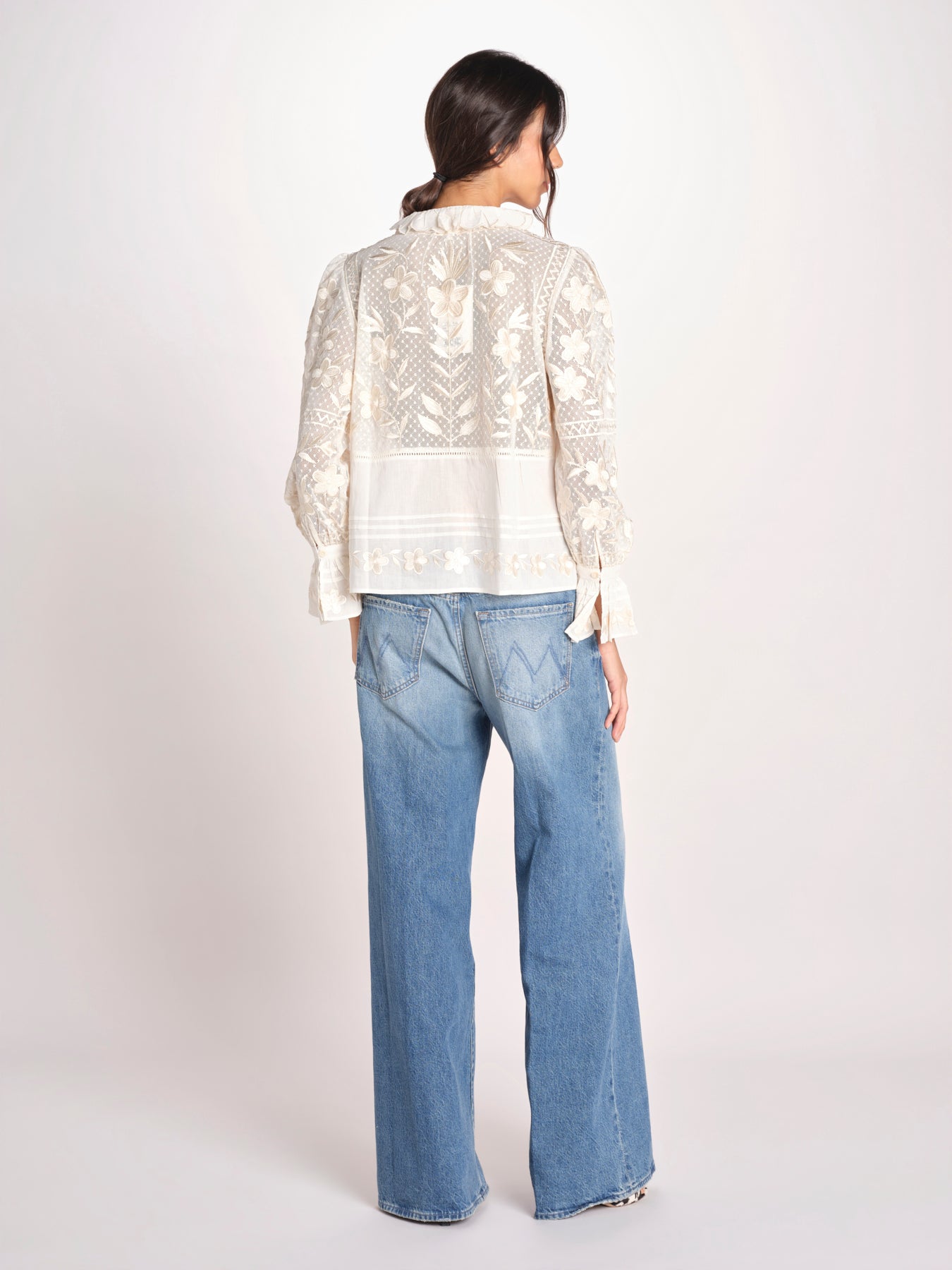 CARIOCA camicia con pizzo e fiori CARIOCA BLOUSE CREAM antik batik 