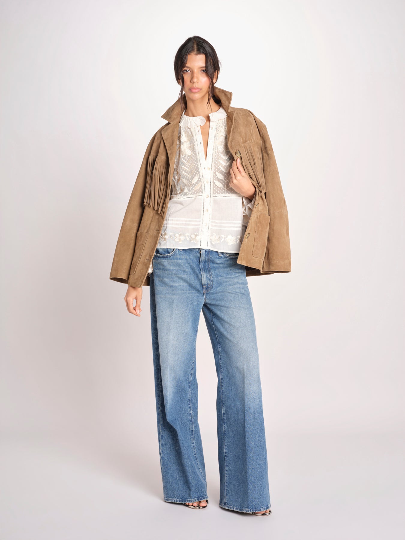 CARIOCA camicia con pizzo e fiori CARIOCA BLOUSE CREAM antik batik 