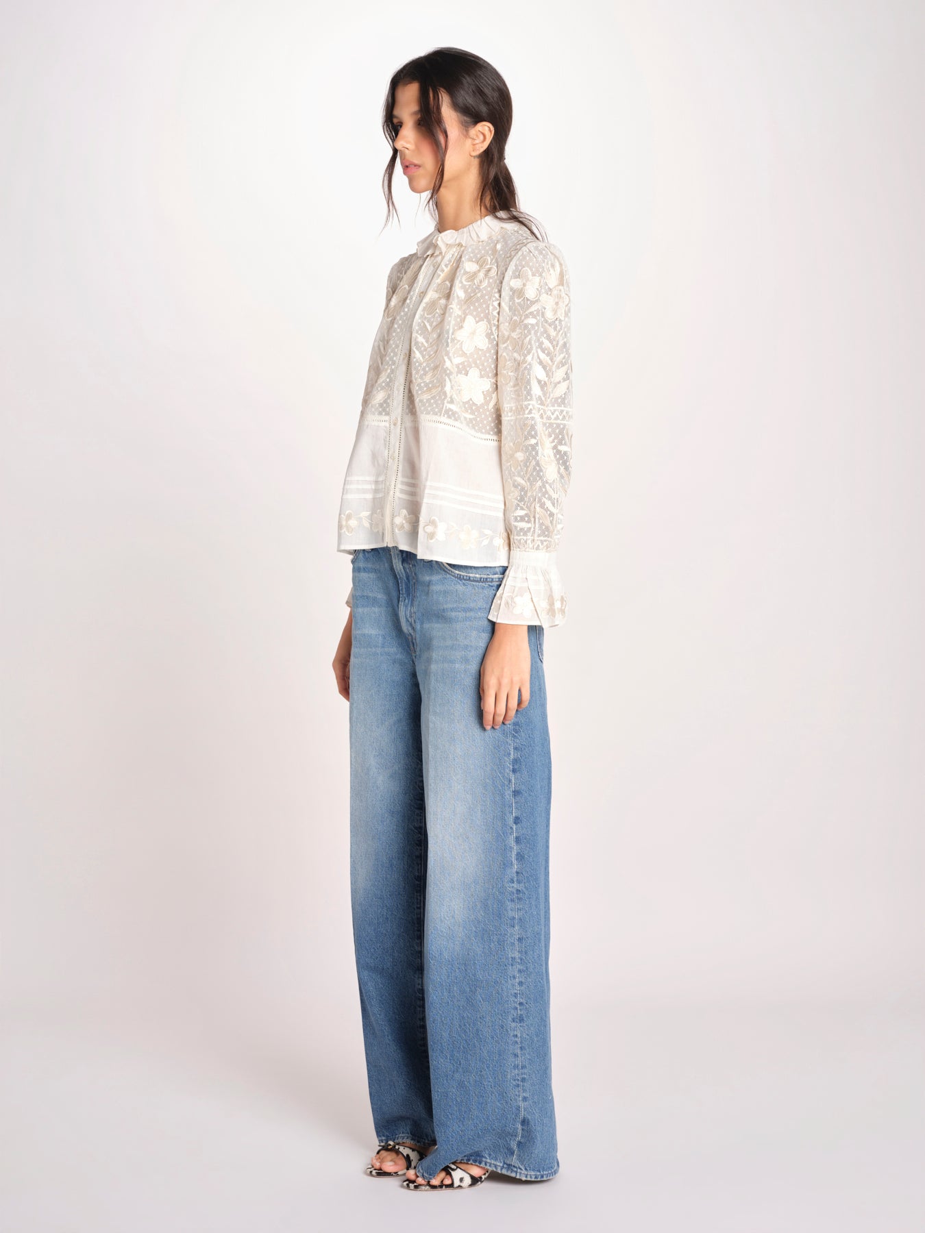 CARIOCA camicia con pizzo e fiori CARIOCA BLOUSE CARIOCA CREAM antik batik 