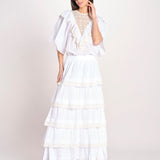 gonna lunga con balze DOLLY SKIRT DOLLY1SKI WHITE antik batik 