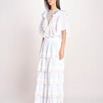 gonna lunga con balze DOLLY SKIRT DOLLY1SKI WHITE antik batik 