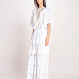 gonna lunga con balze DOLLY SKIRT DOLLY1SKI WHITE antik batik 