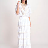 gonna lunga con balze DOLLY SKIRT DOLLY1SKI WHITE antik batik 