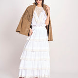 gonna lunga con balze DOLLY SKIRT DOLLY1SKI WHITE antik batik 
