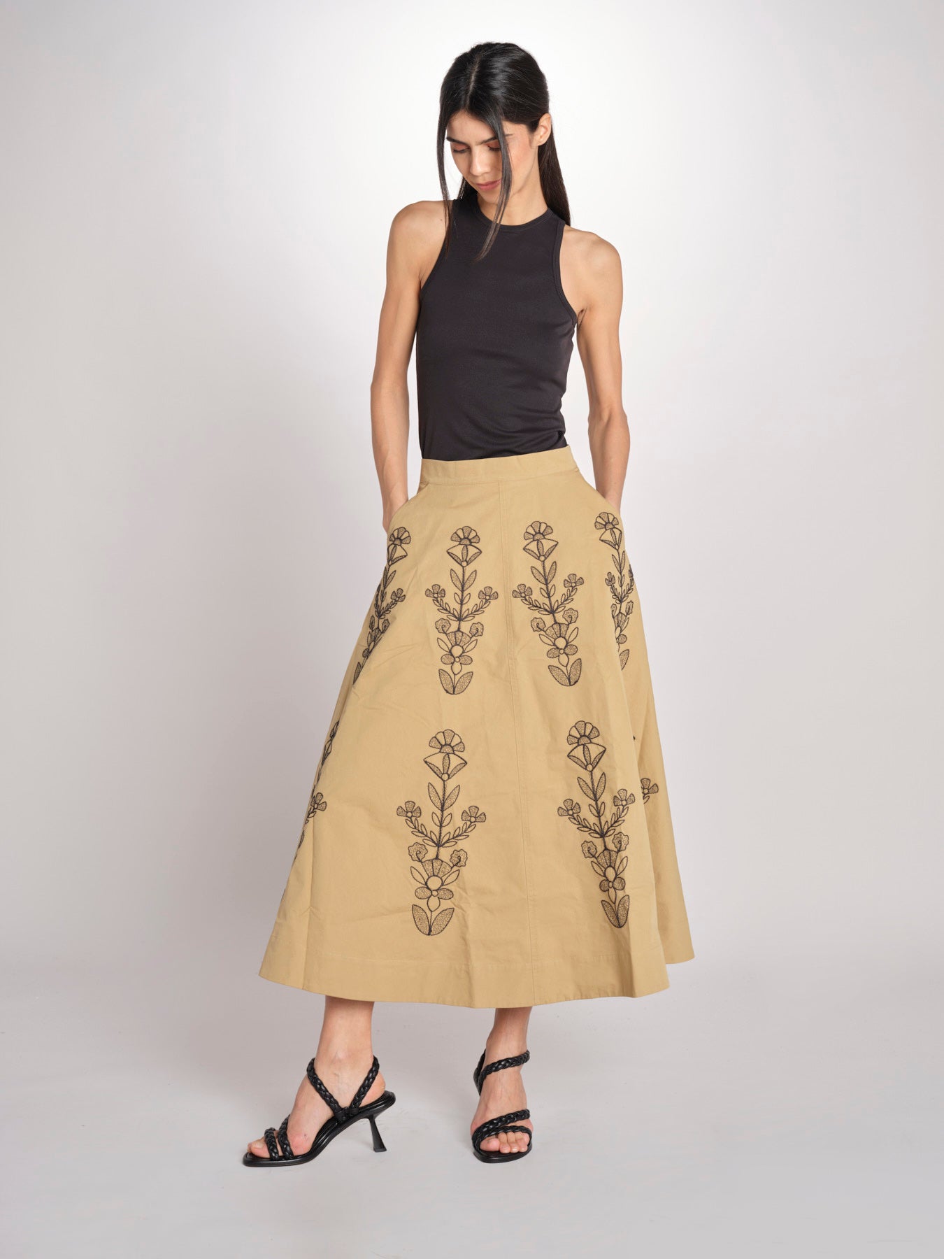 Gonna con ricami MARIA SKIRT MARIA1SKI BEIGE antik batik 