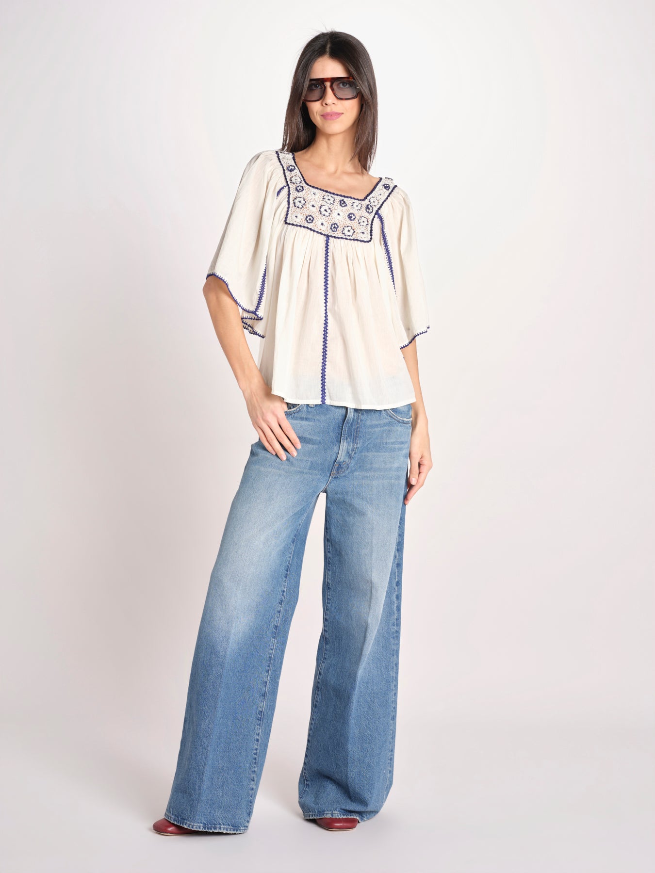 camicia con plastron ad uncetto MATI TEE MATI1TEE CREAM antik batik 