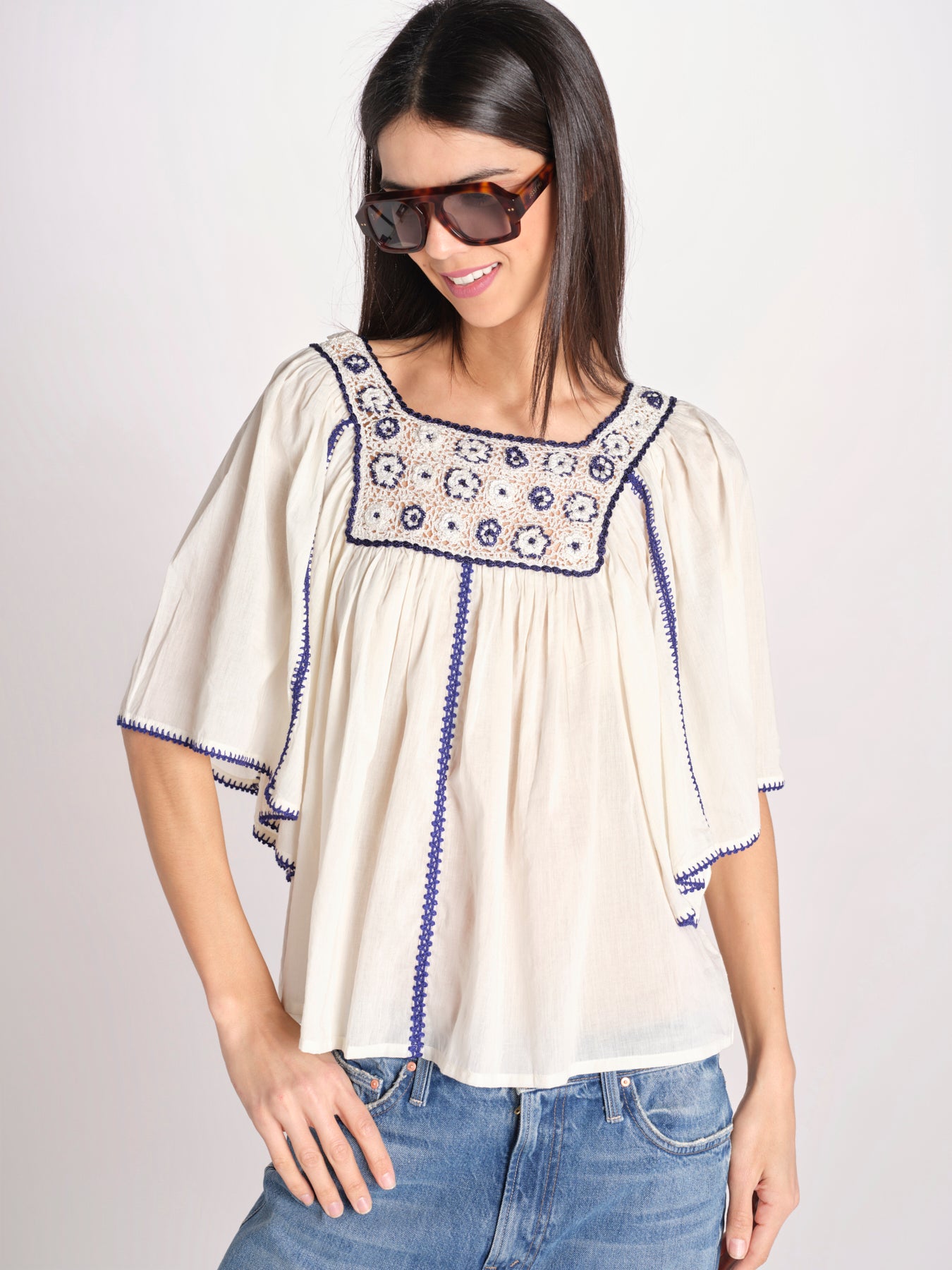 camicia con plastron ad uncetto MATI TEE MATI1TEE CREAM antik batik 