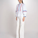 Camicia con passamaneria RITA BLOUSE RITA1BLO WHITE2 antik batik 