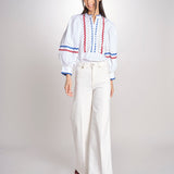 Camicia con passamaneria RITA BLOUSE RITA1BLO WHITE2 antik batik 