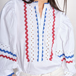 Camicia con passamaneria RITA BLOUSE RITA1BLO WHITE2 antik batik 