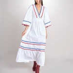 Abito con passamaneria RITA LONG DRESS RITA1BLO WHITE2 antik batik 