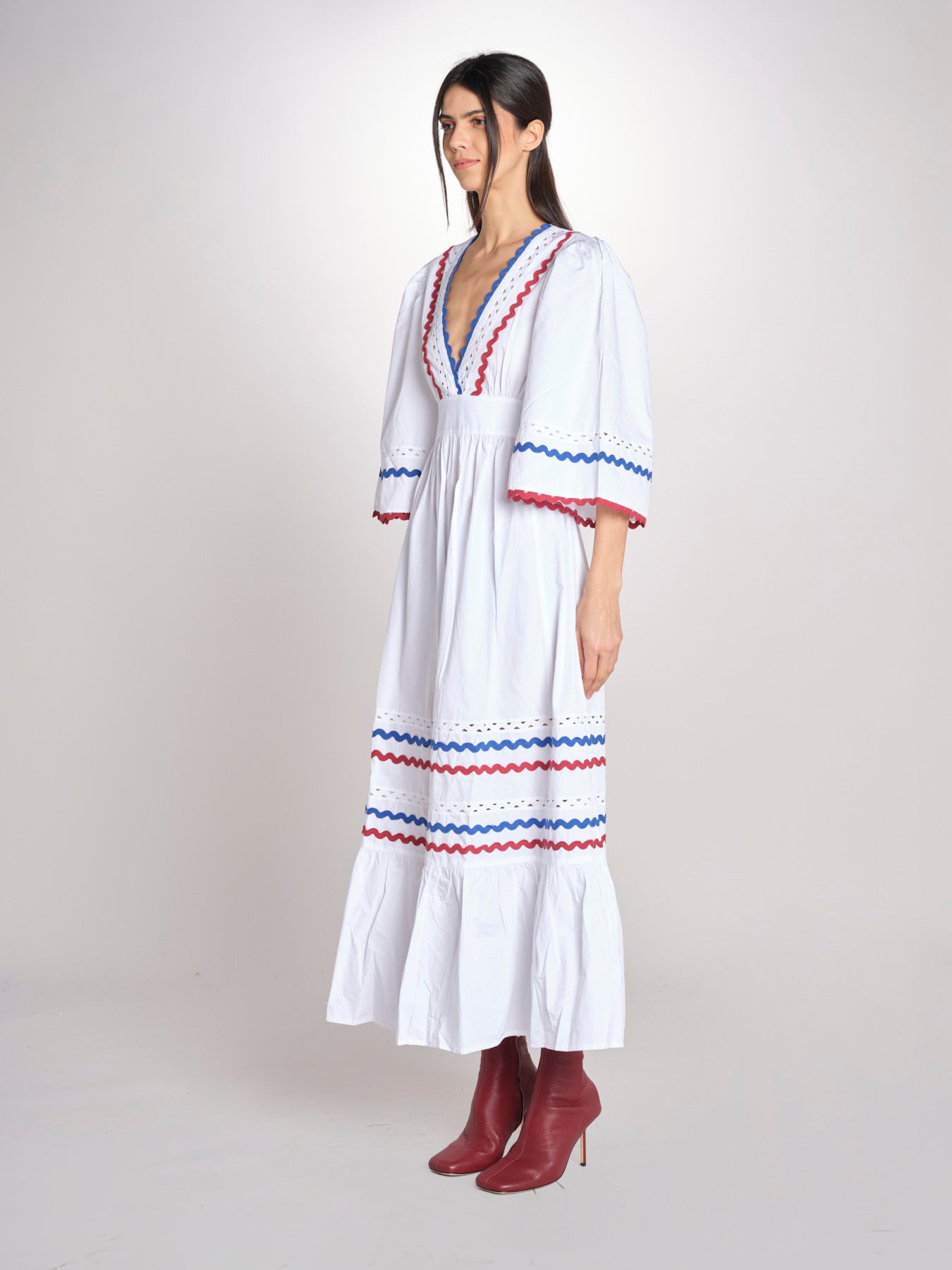 Abito con passamaneria RITA LONG DRESS RITA1BLO WHITE2 antik batik 