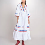 Abito con passamaneria RITA LONG DRESS RITA1BLO WHITE2 antik batik 