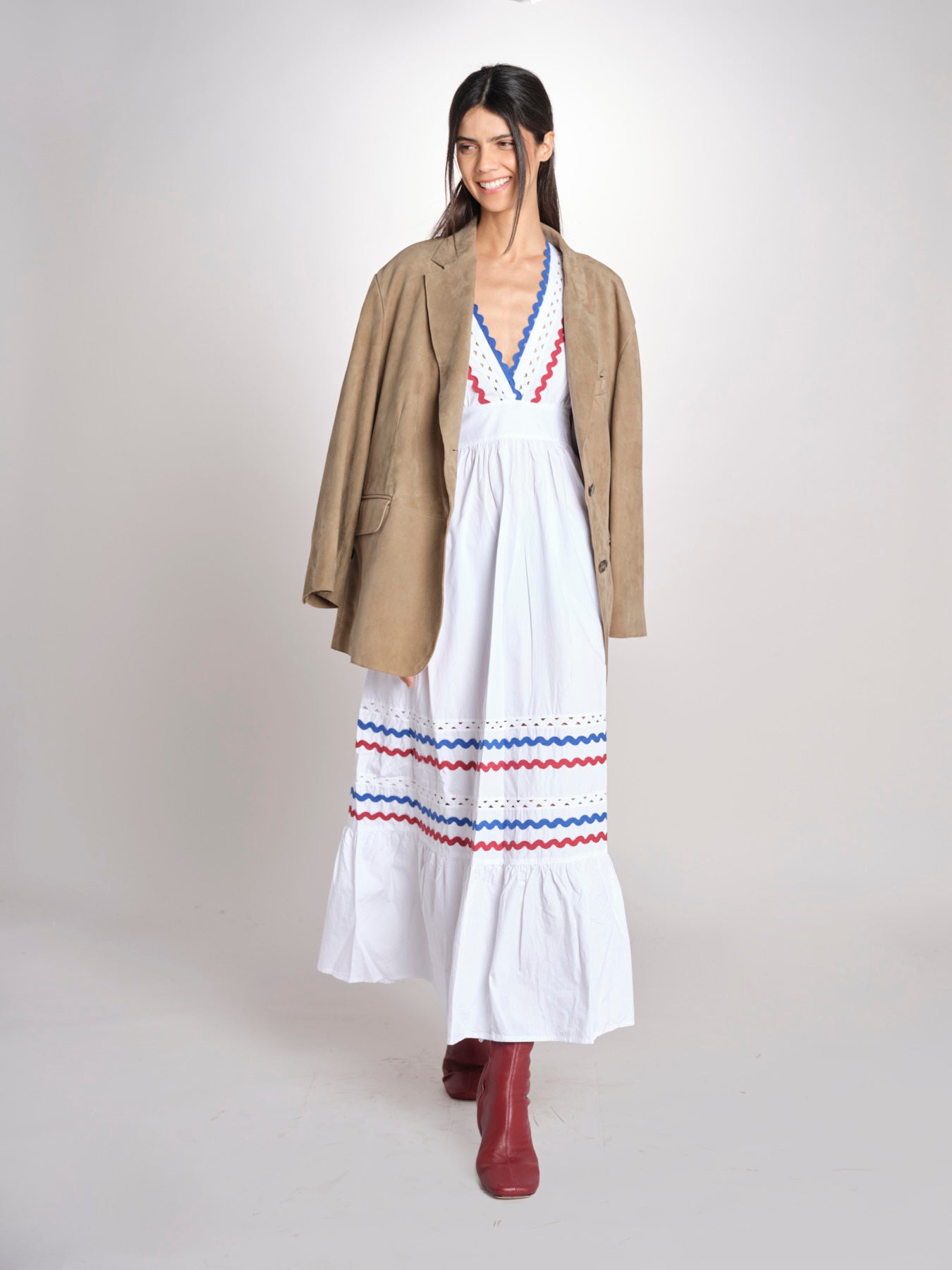Abito con passamaneria RITA LONG DRESS RITA1BLO WHITE2 antik batik 