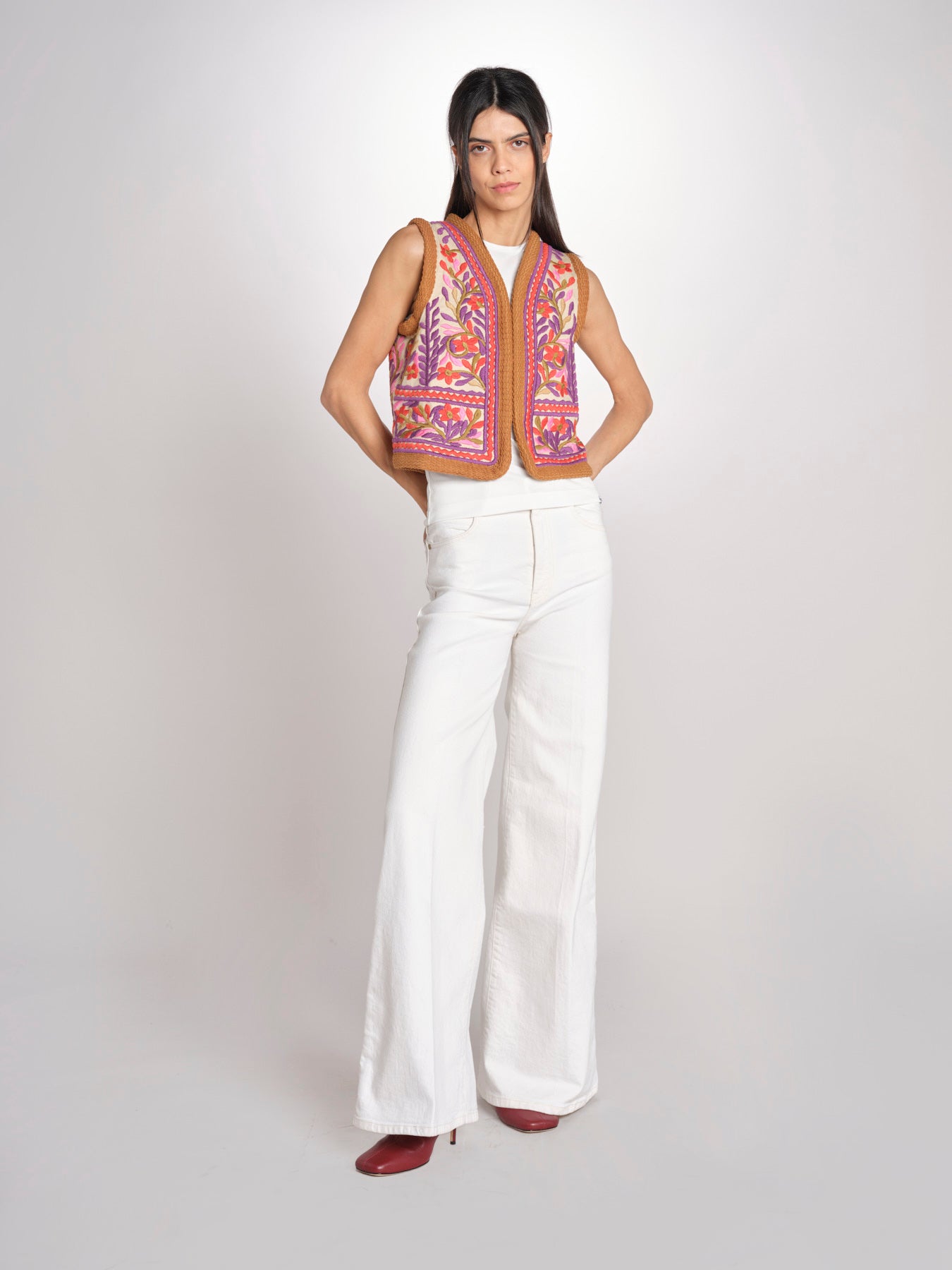 gilet con ricami SUNA GILET CREAM antik batik 