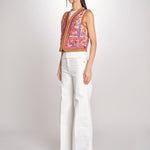 Gilet con ricami SUNA GILET SUNA1GIL CREAM antik batik 
