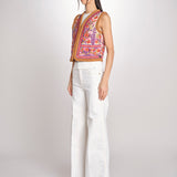 Gilet con ricami SUNA GILET SUNA1GIL CREAM antik batik 