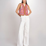 Gilet con ricami SUNA GILET SUNA1GIL CREAM antik batik 
