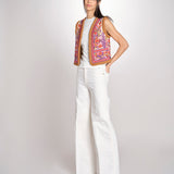 Gilet con ricami SUNA GILET SUNA1GIL CREAM antik batik 