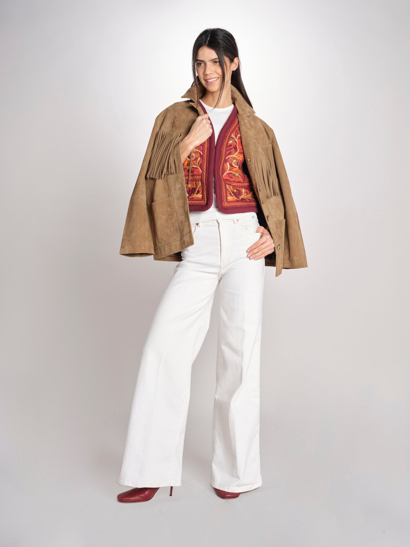 Gilet con ricami SUNA GILET SUNA1GIL RUST antik batik 