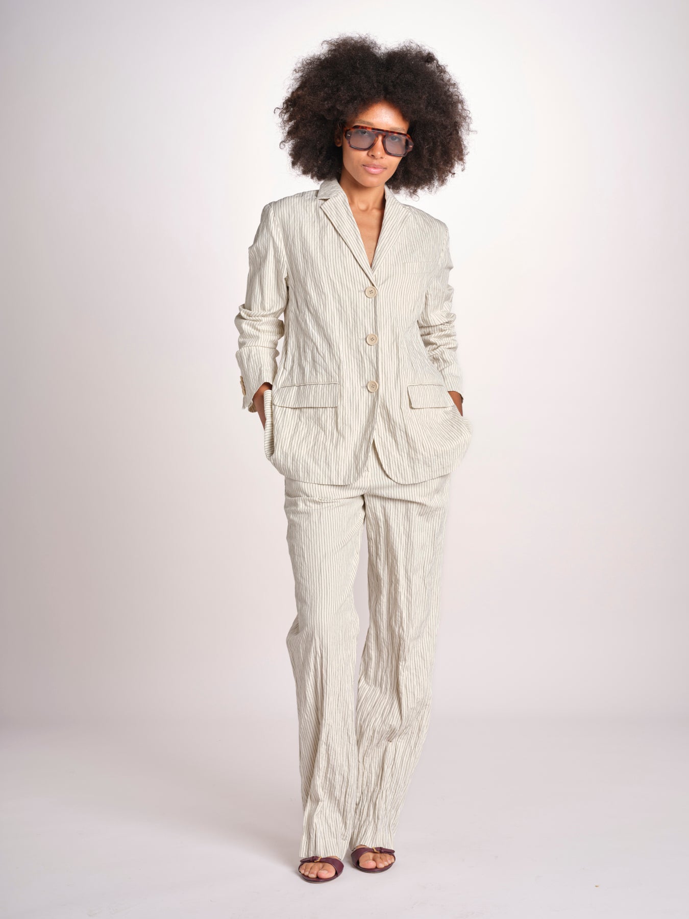 pantalone gessato 0142 22042 NATURALE aspesi 