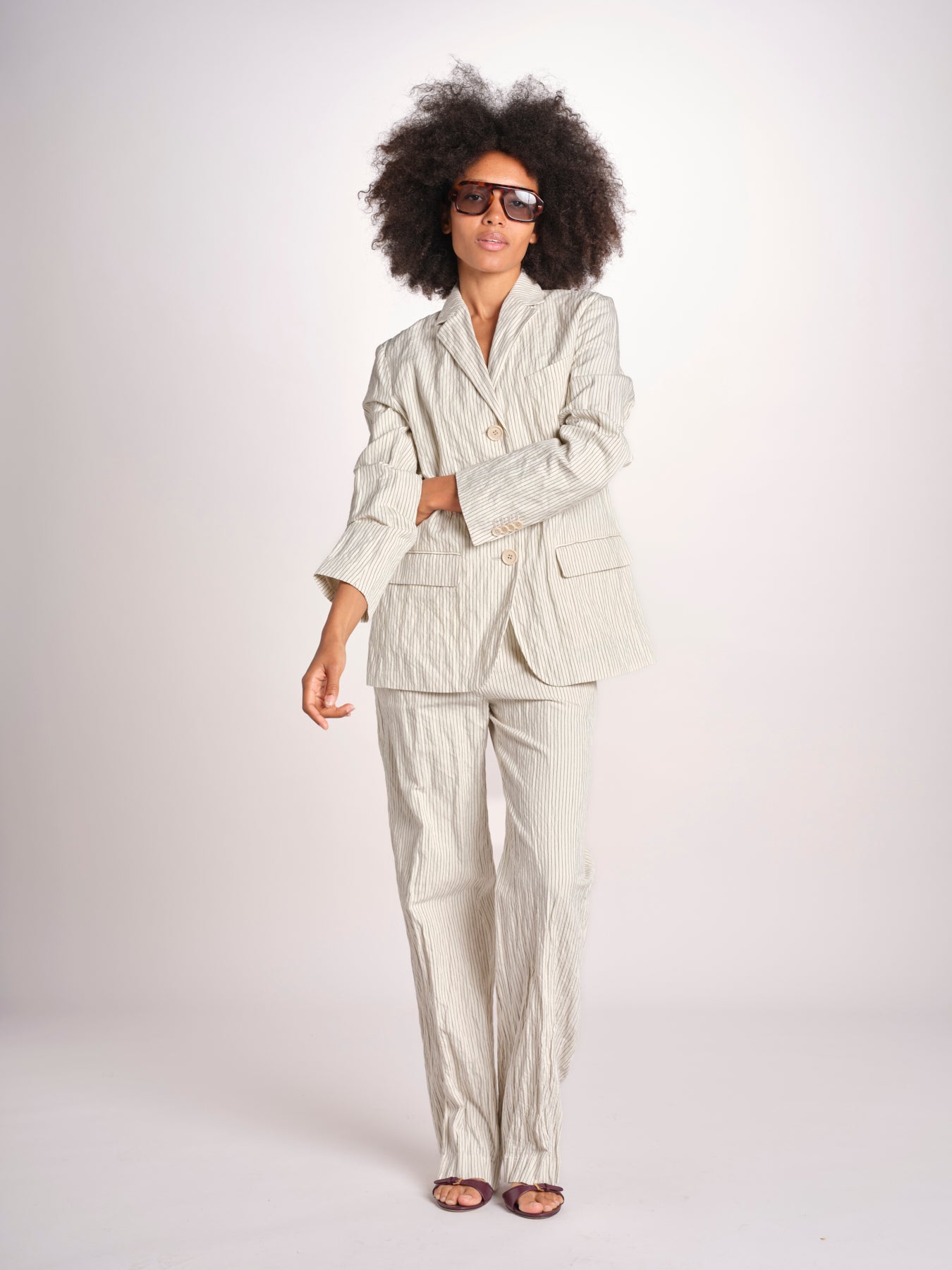 pantalone gessato 0142 22042 NATURALE aspesi 