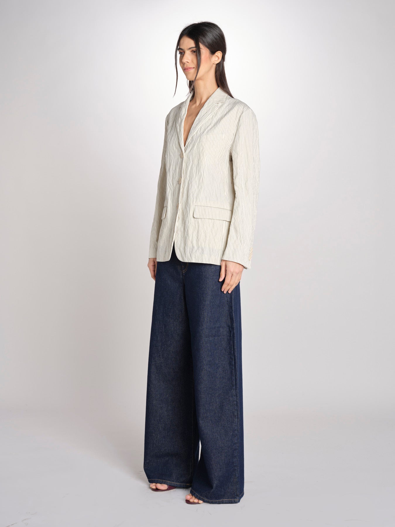 Blazer 3 bottoni gessato 0973 22042 NATURALE aspesi 